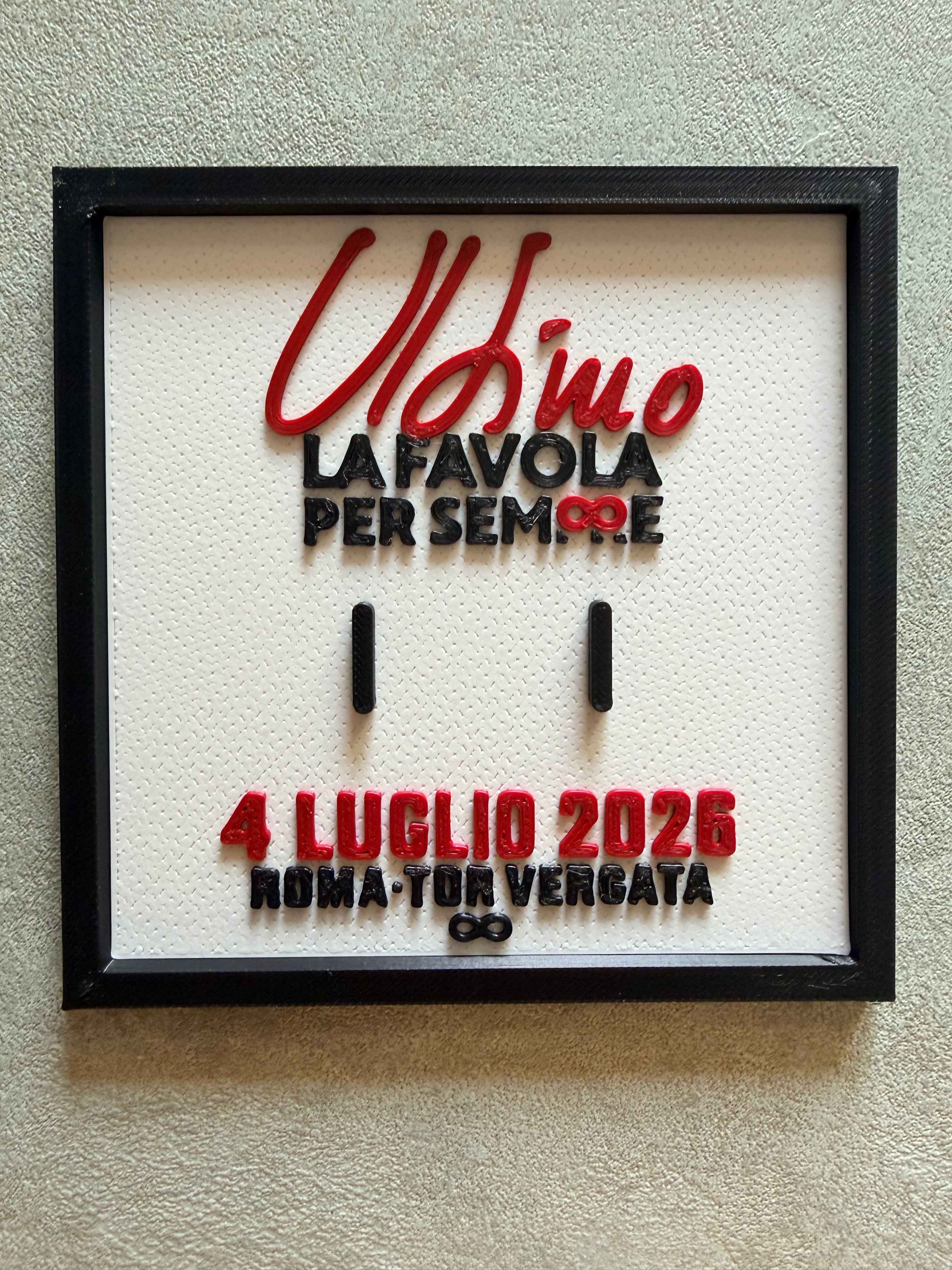 Quadretto portabraccialetto Ultimo “La Favola per Sempre”