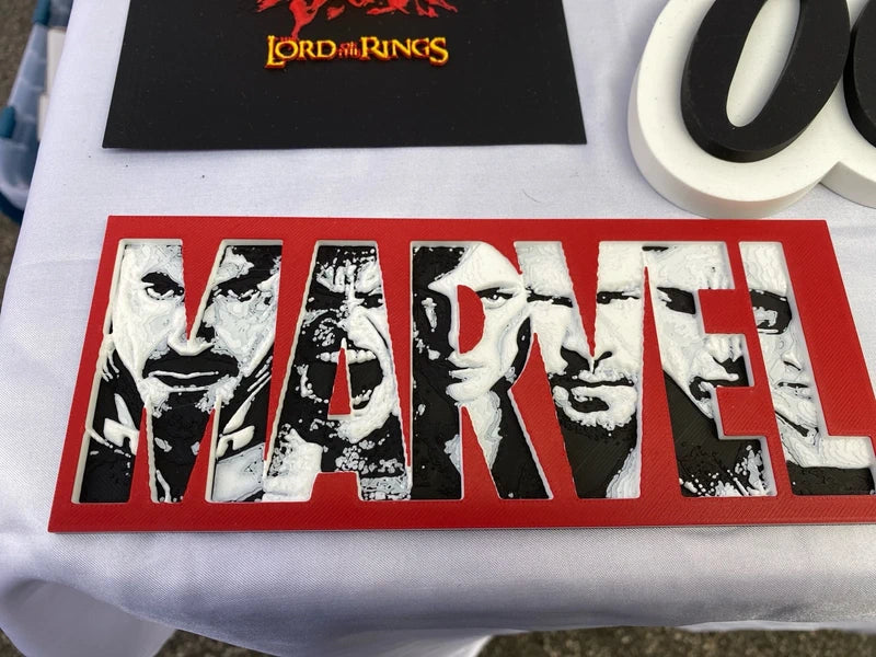 Marvel – Logo decorativo 3D rosso e bianco – Foto 2