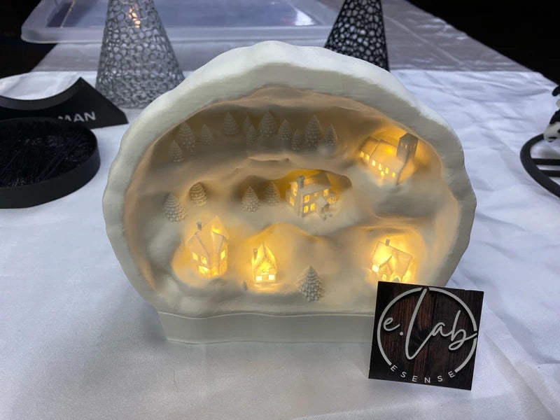 Villaggio di Natale illuminato – Batterie incluse – Foto 1