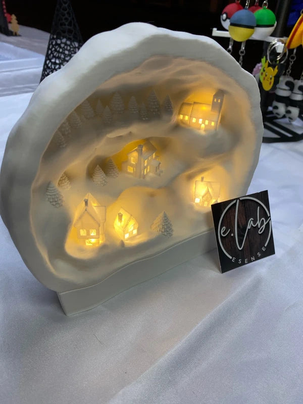 Villaggio di Natale illuminato – Batterie incluse – Foto 2