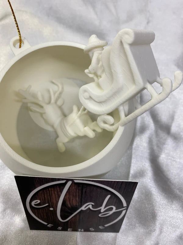 Pallina di Natale 3D – Slitta con Babbo Natale – Foto 2