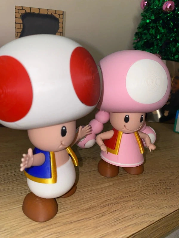 Toad e Toadette – Coppia di statuette 3D Super Mario – Foto 2
