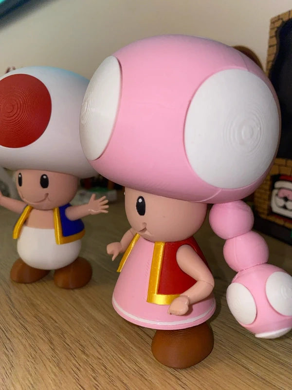 Toad e Toadette – Coppia di statuette 3D Super Mario – Foto 3