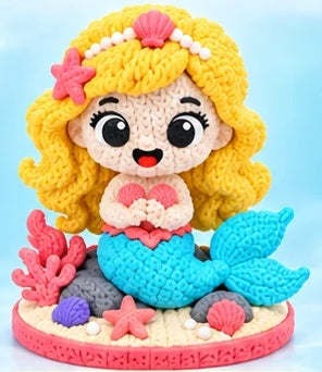 Baby Mermaid – Sirenetta – Effetto maglia – Dorato