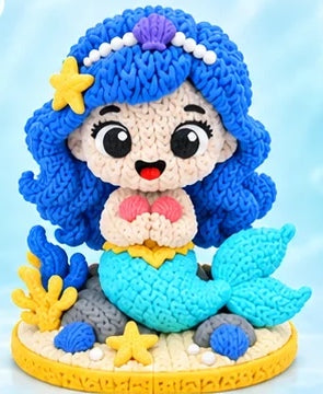 Baby Mermaid – Sirenetta – Effetto maglia – Oceano