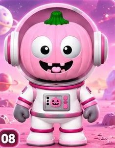 Pumpkinaut – Astronauta zucca – Versione classica – Bianco / Rosa