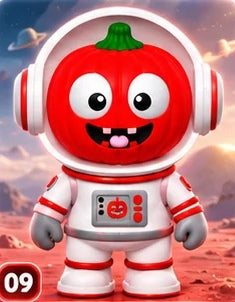 Pumpkinaut – Astronauta zucca – Versione classica – Bianco / Rosso