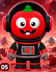 Pumpkinaut – Astronauta zucca – Versione classica – Nero / Rosso