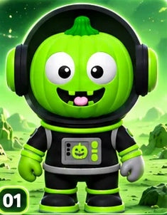 Pumpkinaut – Astronauta zucca – Versione classica – Nero / Verde