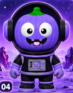 Pumpkinaut – Astronauta zucca – Versione classica – Nero / Viola